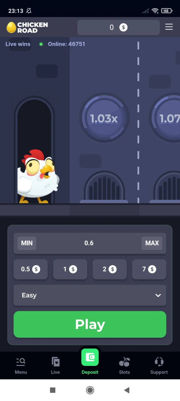 Start playing Chicken Road.